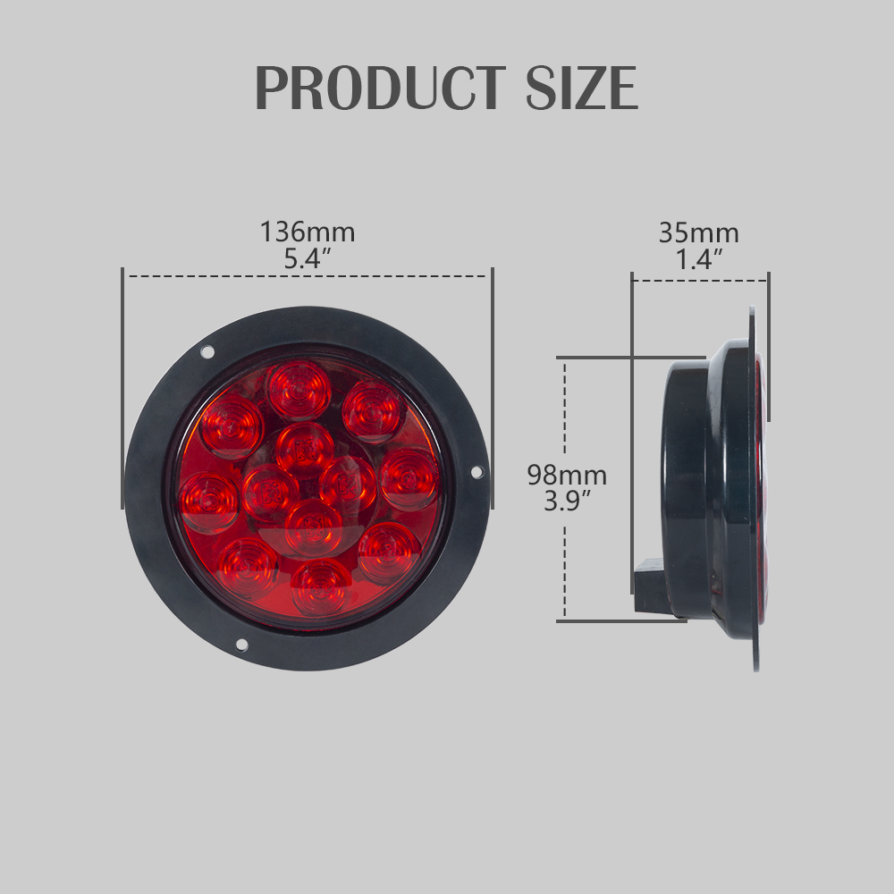 4 "polegadas redondo as luzes traseiras de LED universal 