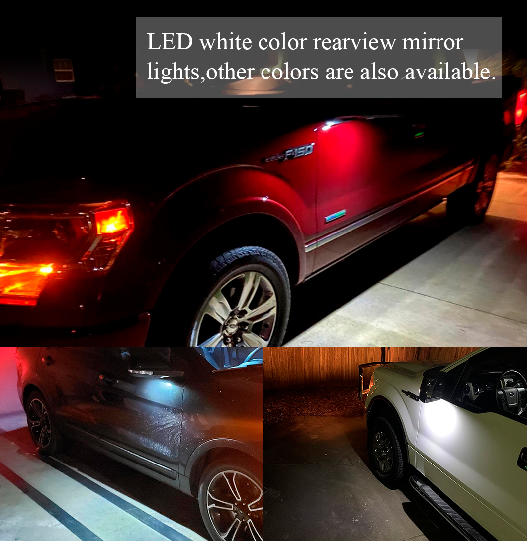Luzes retrovisoras de espelho LED branco, Luzes retrovisoras de espelho LED de po&ccedil;a, Luzes retrovisoras de po&ccedil;a de espelho lateral LED Toyota, Luz de retrovisor de po&ccedil;a de espelho lateral LED Tundra, Luz de retrovisor de espelho lateral LED Sequoia