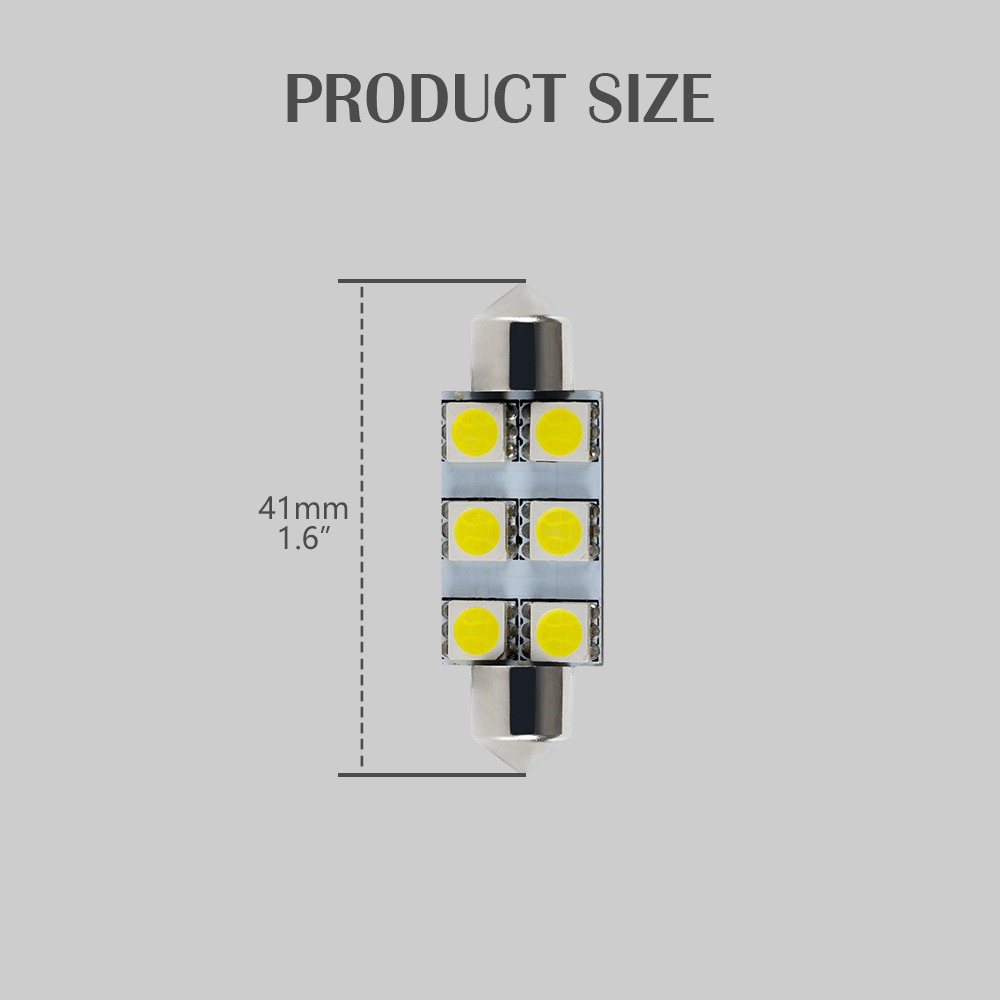 T10 36 ~ 41mm Festoon Lights LED Bulbo interior