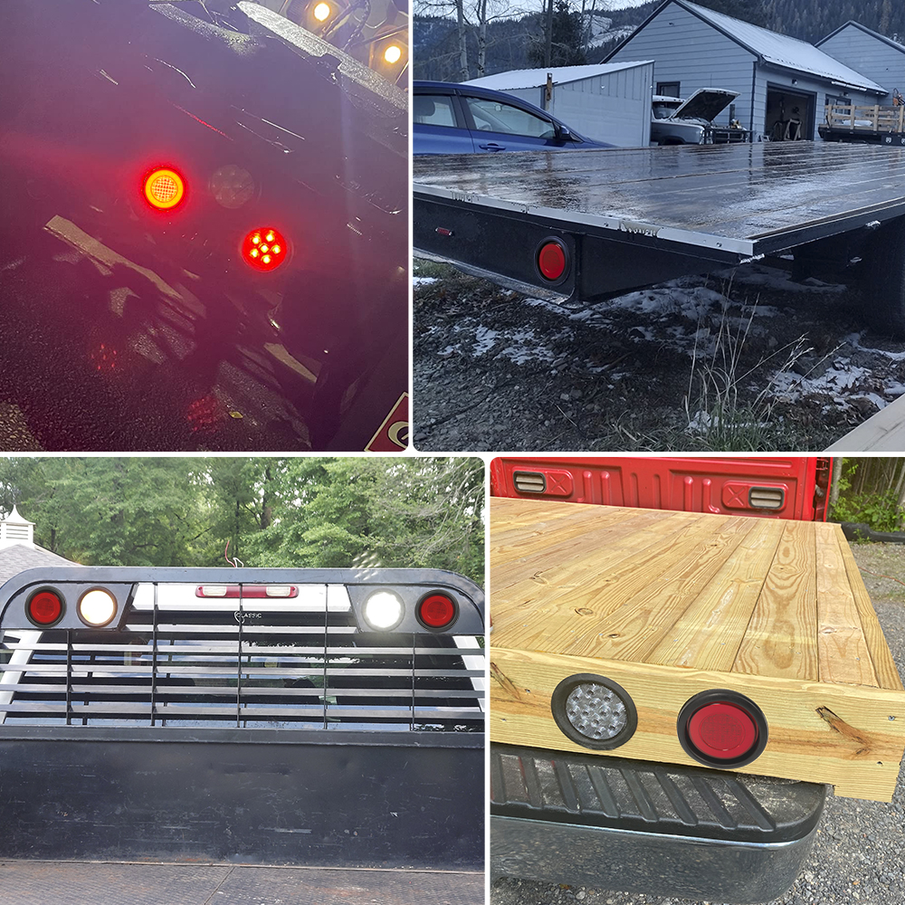 Luzes traseiras de trailer de LED redondos de 4 '' de 4 '' de polegada com plugue 