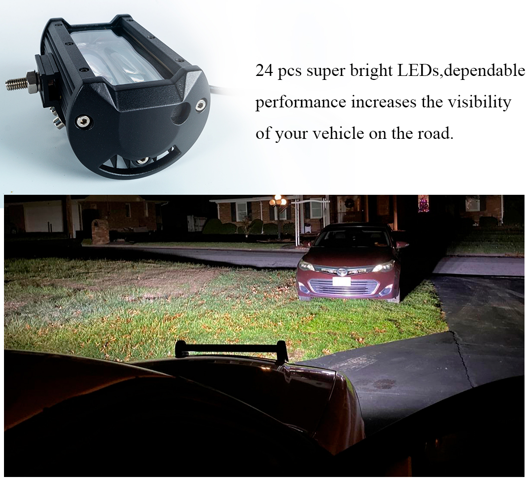 Trabalho LED Light Car Car Carro Light L&acirc;mpada 72W LED LUZ DE TRABALHO, 72W LED LUZ DIVERS&Atilde;O, LUZ DE LINHA DUPLA LED, LED LED DUPLO LED LUZ, LEVA DUPLO LED LED LUZ 