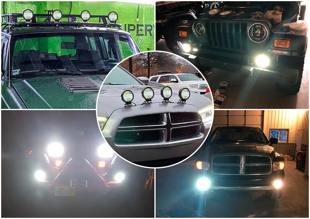 Luz de trabalho LED de 4 polegadas 72W 4 