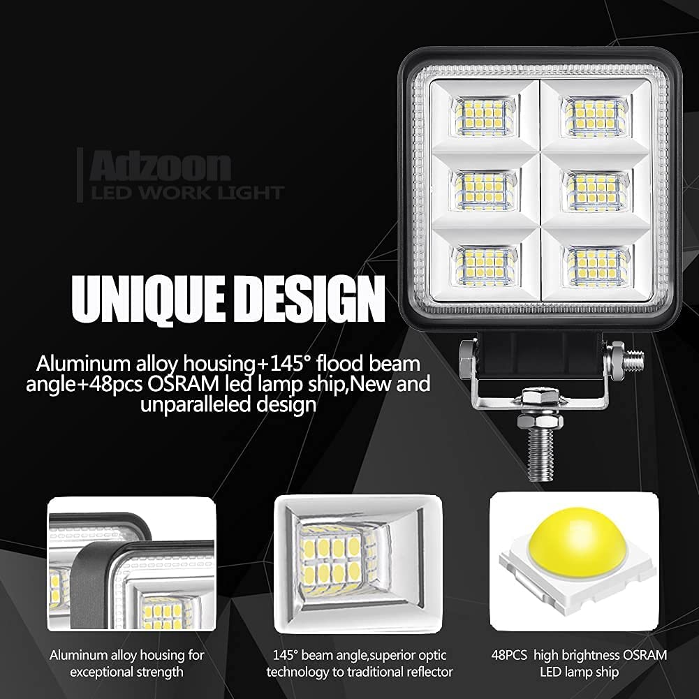 LEDs de trabalho de condução de LED quadrado de 4 polegadas 