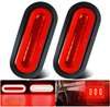 Reboque traseiro oval LED de 6" vermelho à prova d'água para luz traseira de caminhão