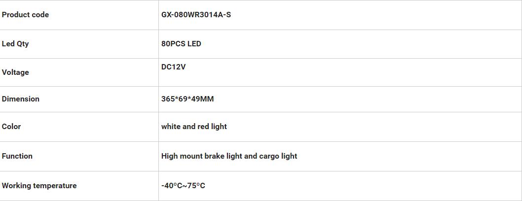 Luzes de freio LED GM GX-080WR3014A-S