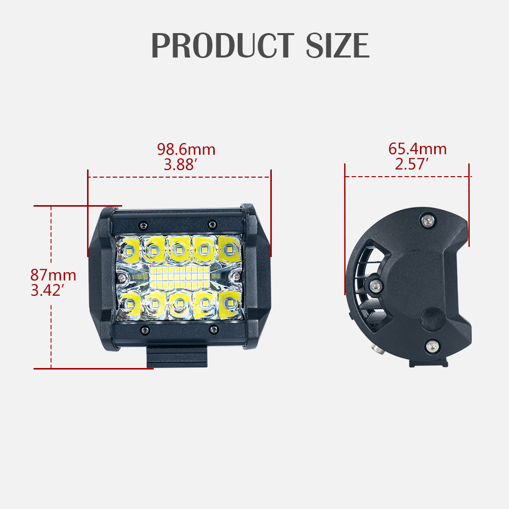 60W 4 polegadas Combinato de inunda&ccedil;&atilde;o Spot LED Bar Bar de luz do fabricante da China 