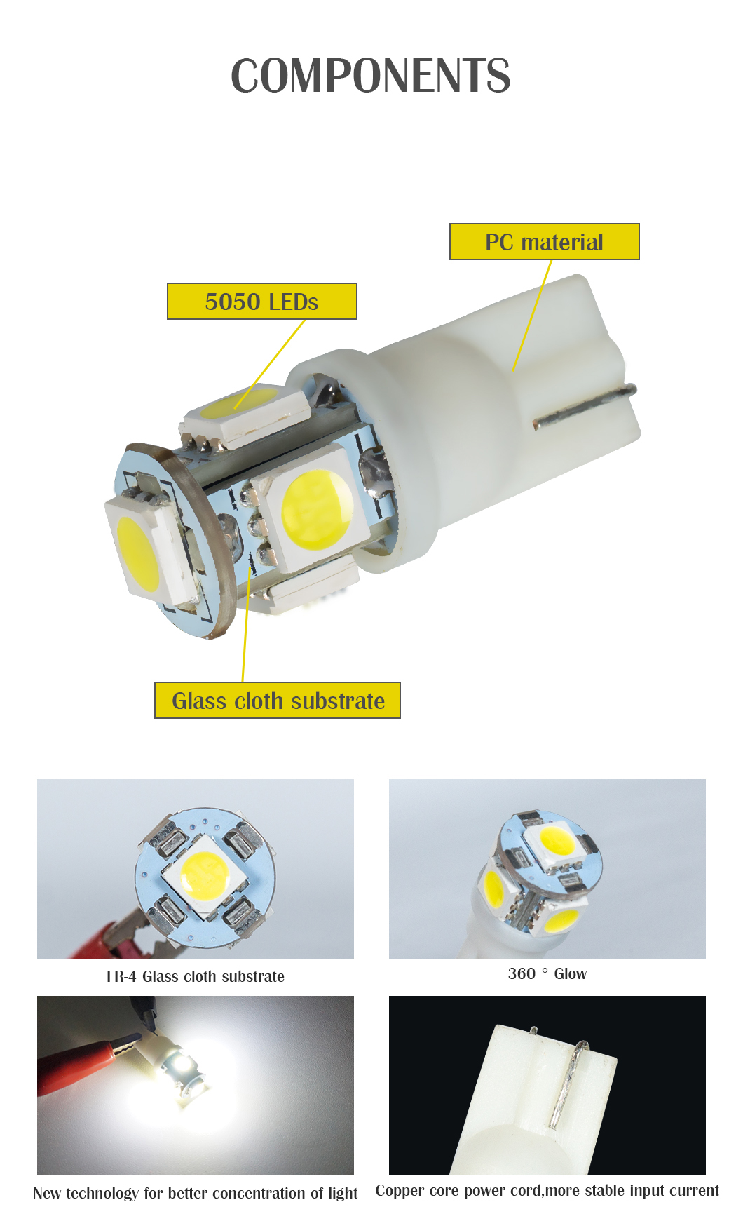 Luz de carro LED de l&acirc;mpada