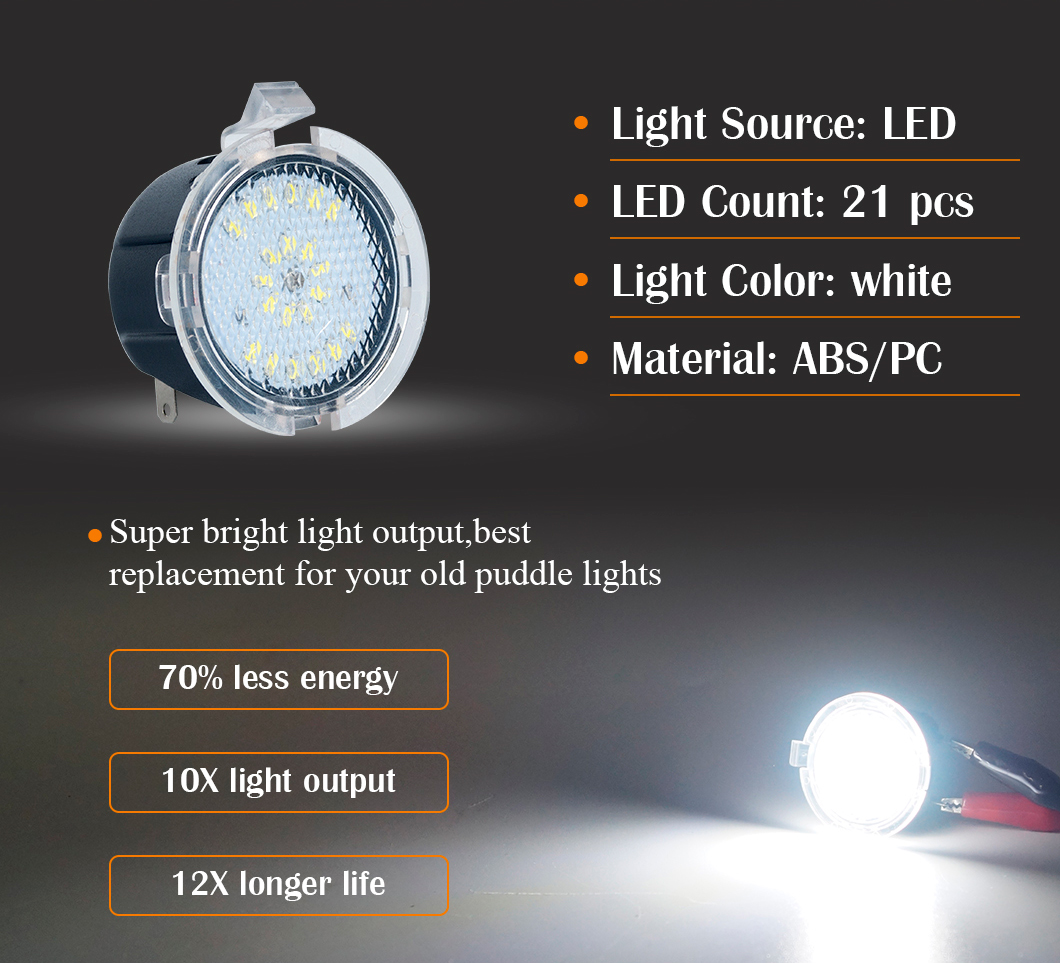 Luzes retrovisoras de espelho LED branco, Luzes retrovisoras de espelho LED de po&ccedil;a, Luzes retrovisoras de po&ccedil;a de espelho lateral LED Toyota, Luz de retrovisor de po&ccedil;a de espelho lateral LED Tundra, Luz de retrovisor de espelho lateral LED Sequoia