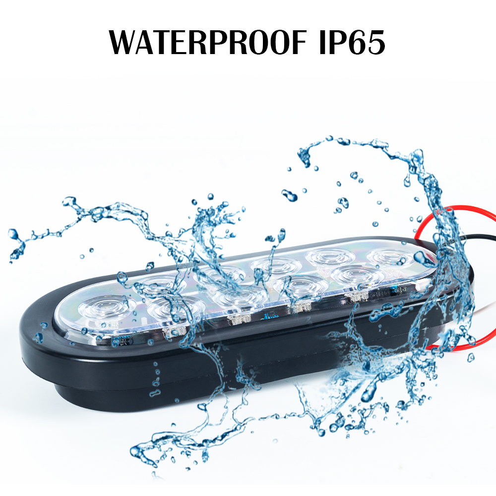 Luz traseira de LED oval âmbar de 6 polegadas 