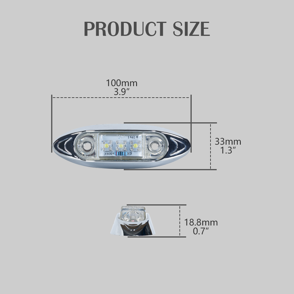 Luz do marcador de libera&ccedil;&atilde;o do caminh&atilde;o LED com cromo 