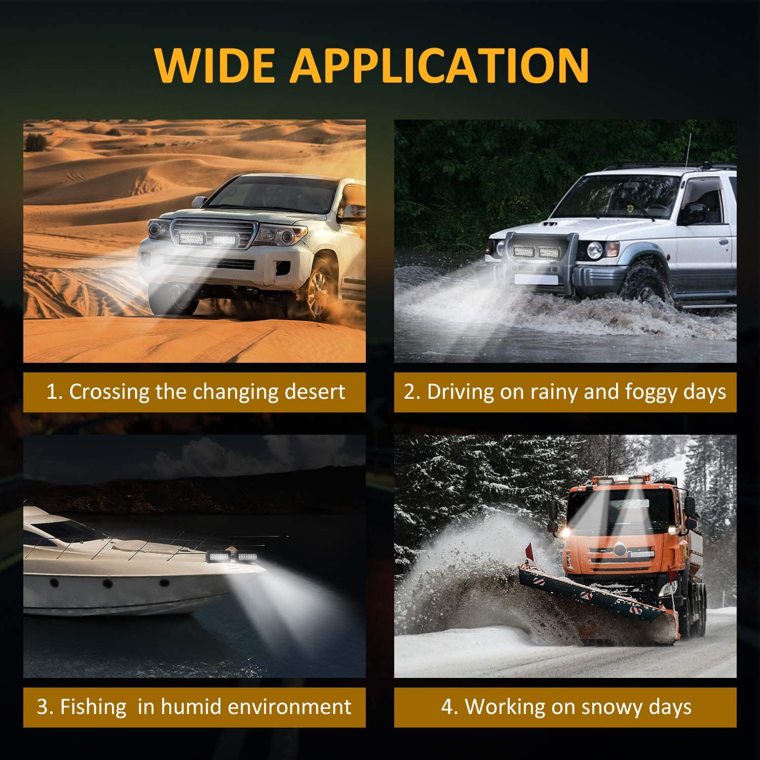 LED Square 120W Work Light Car Lamp 