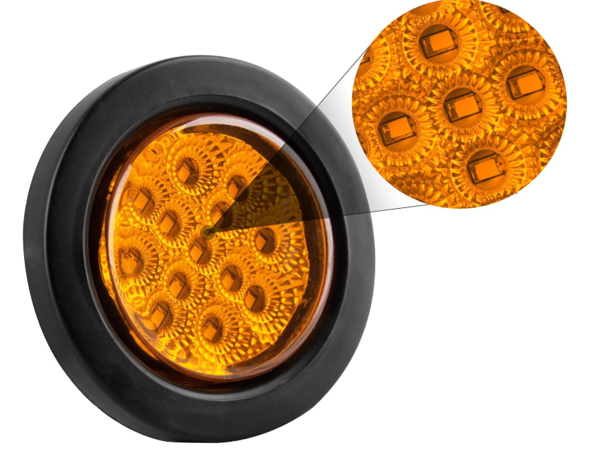 2,5 " luzes de marcador laterais redondas do diodo emissor de luz luzes redondas do caminhão de reboque