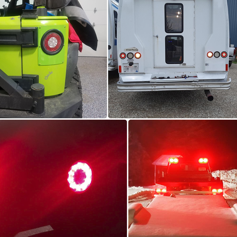Luzes traseiras da função Rodada 3 de 4 polegadas 