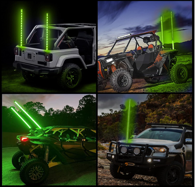 Luzes de chicote LED: desmascarando 7 mitos comuns para desbloquear seu verdadeiro valor para entusiastas off-road, luz de chicote de persegui&ccedil;&atilde;o de controle de APP, chicote iluminado por LED &agrave; prova d'&aacute;gua, luzes de chicote com base de mola, luz de chicote para UTV ATV, luz de chicote com aplicativo e controle remoto