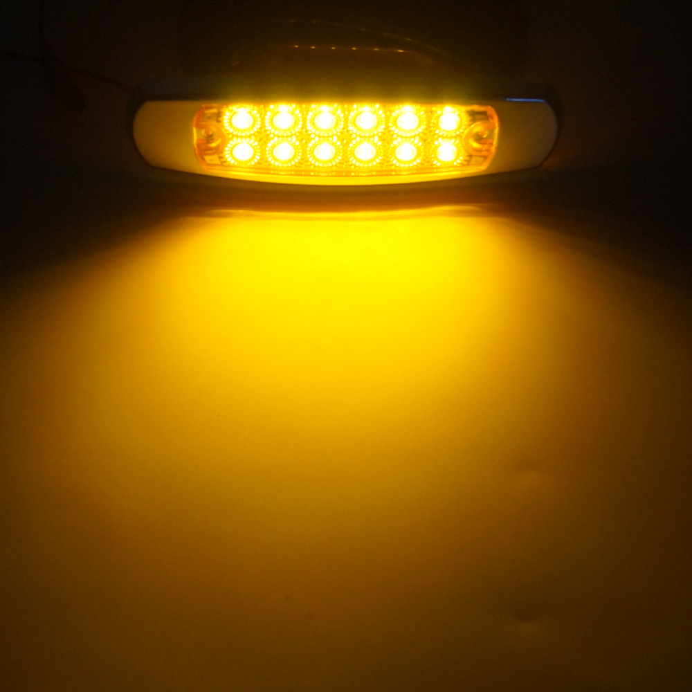 Amarelo | retangular | luzes de liberação do marcador de LED com cromo/ferro inoxidável para carro