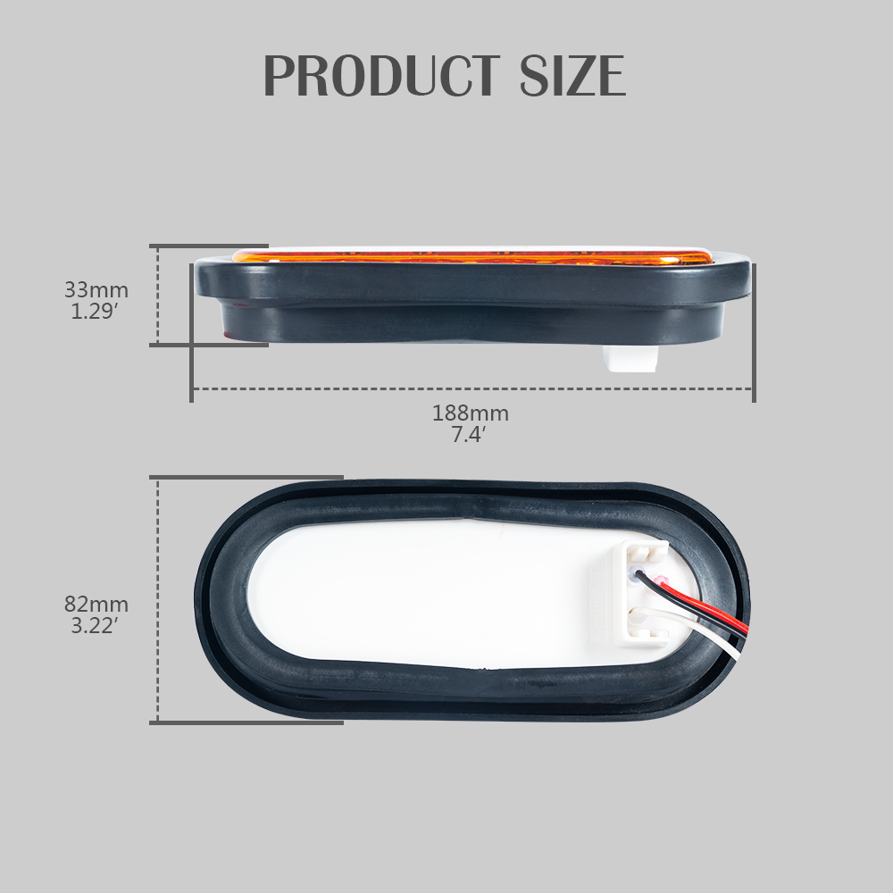 6 polegadas à prova de água oval da luz traseira LED para reboque