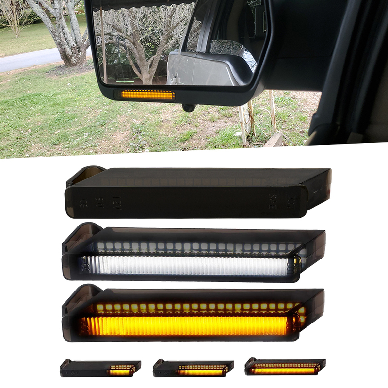 Ford F150 Expedição LED Flash e DRL lateral espelho retrovisor Turn Sinais de corrida Luzes de corrida (lente defumada)