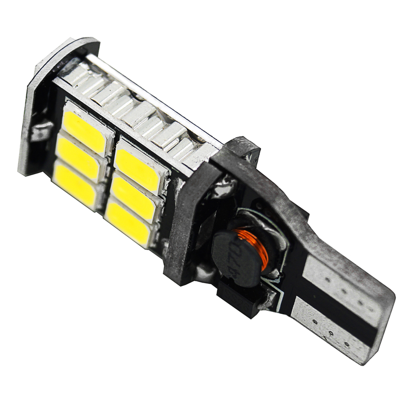 Lâmpada de luzes LED para carro com marcador de verso T15 Back Up