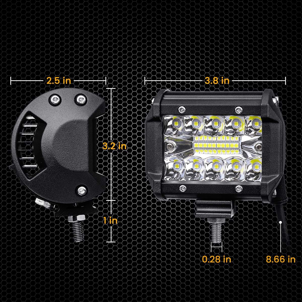 Barra de luz de trabalho LED 60 W 4 "Spot Flood Combo