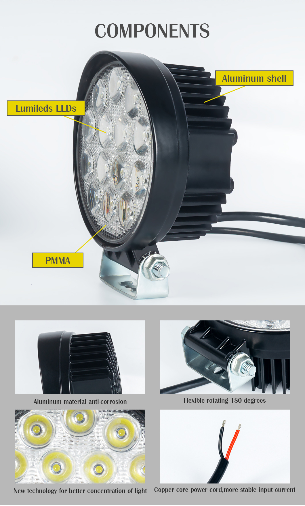 Pesado 48W*2 Luz de trabalho LED para caminh&otilde;es