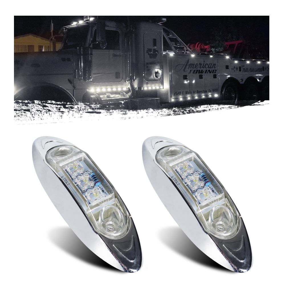 Luz do marcador de libera&ccedil;&atilde;o do caminh&atilde;o LED com cromo 