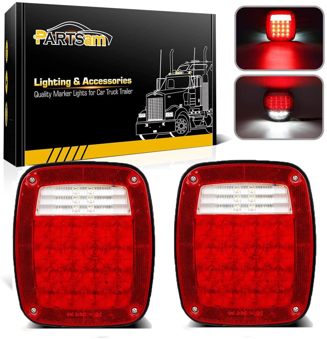 Luzes traseiras LED vermelho 6 