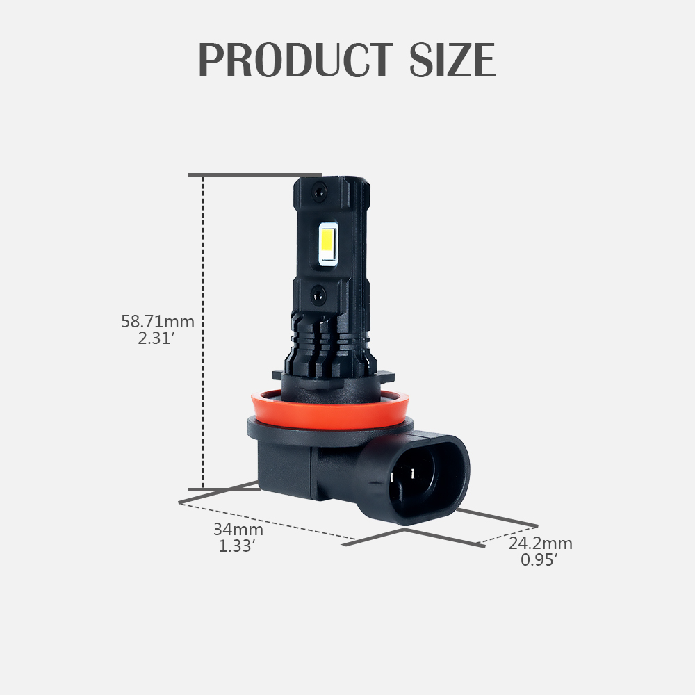 Luzes de carro LED de lâmpada de nevoeiro de cubo H11