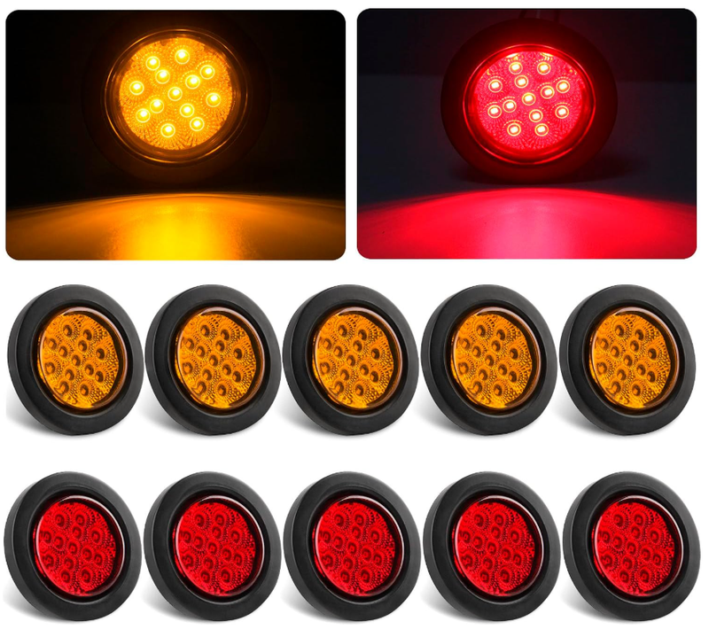 2,5 " luzes de marcador laterais redondas do diodo emissor de luz luzes redondas do caminhão de reboque