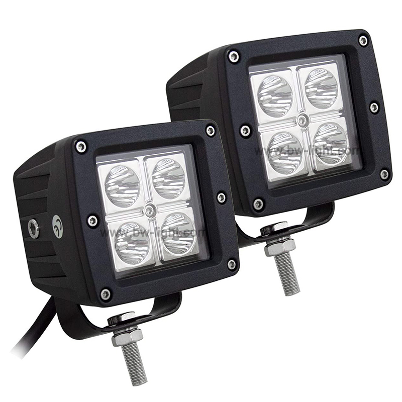 Luz de trabalho led quadrada amarela 12 w