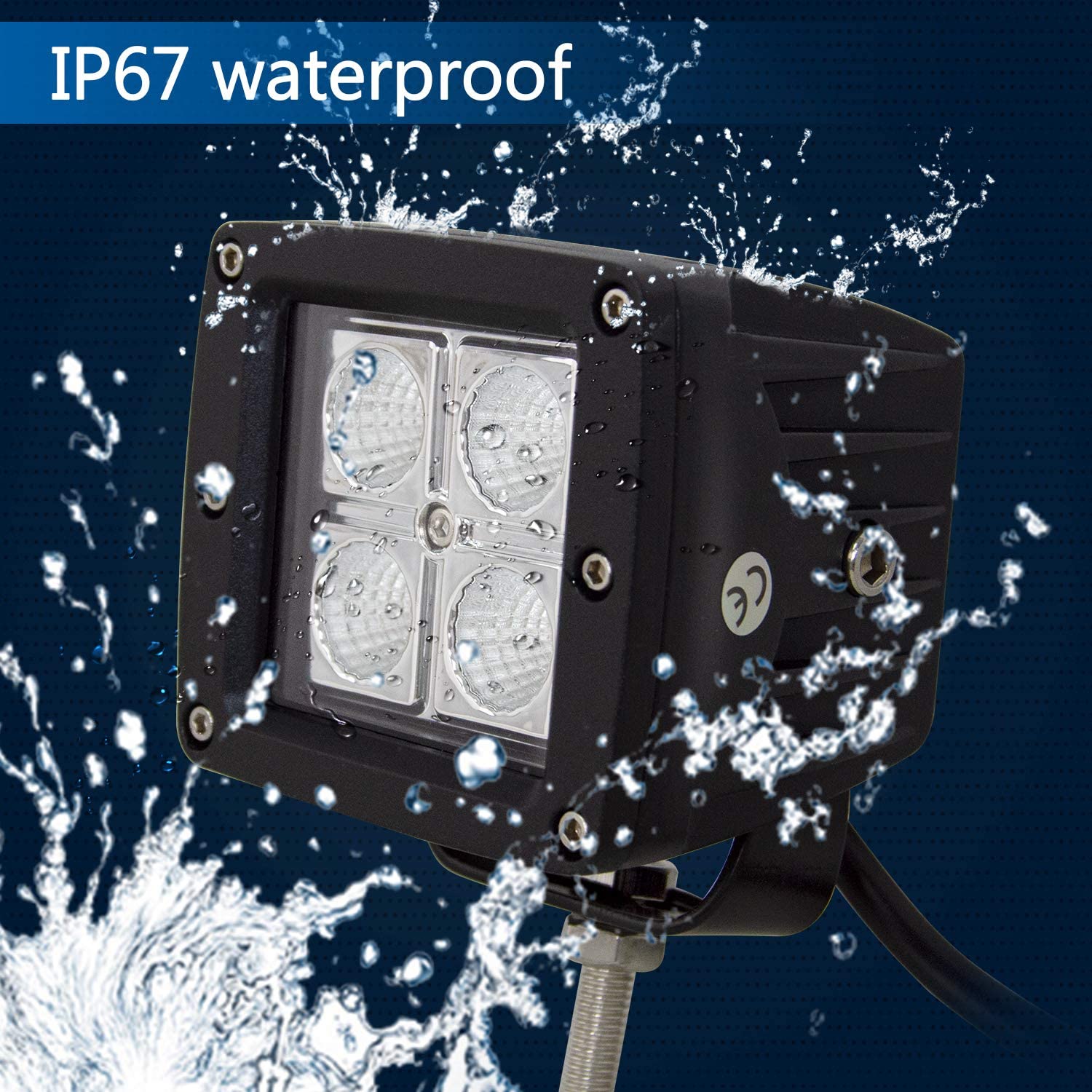 Luz de trabalho LED de 12W, luz de trabalho de LED amarelo de 12w, luz de trabalho de LED quadrado, luz de trabalho de LED de 12w, LED Cree Work Light