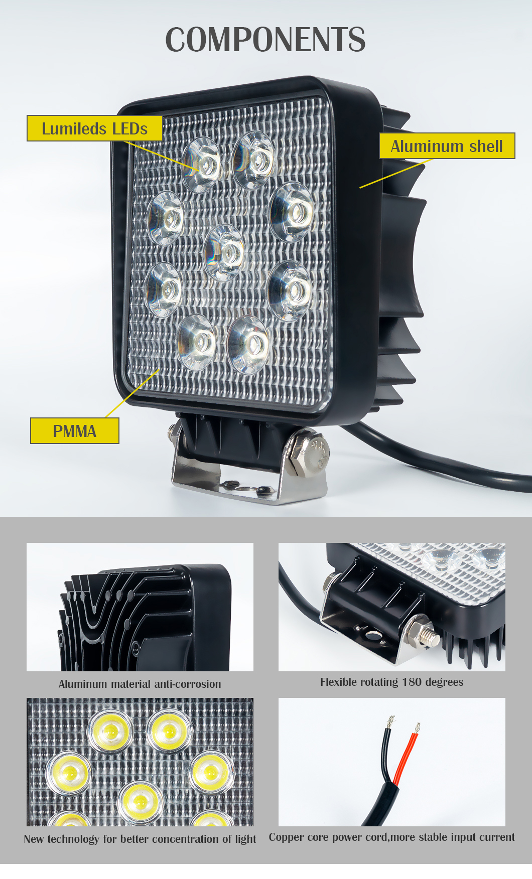 Automotive 48W*2 LED LED SQUIRA LIGH 