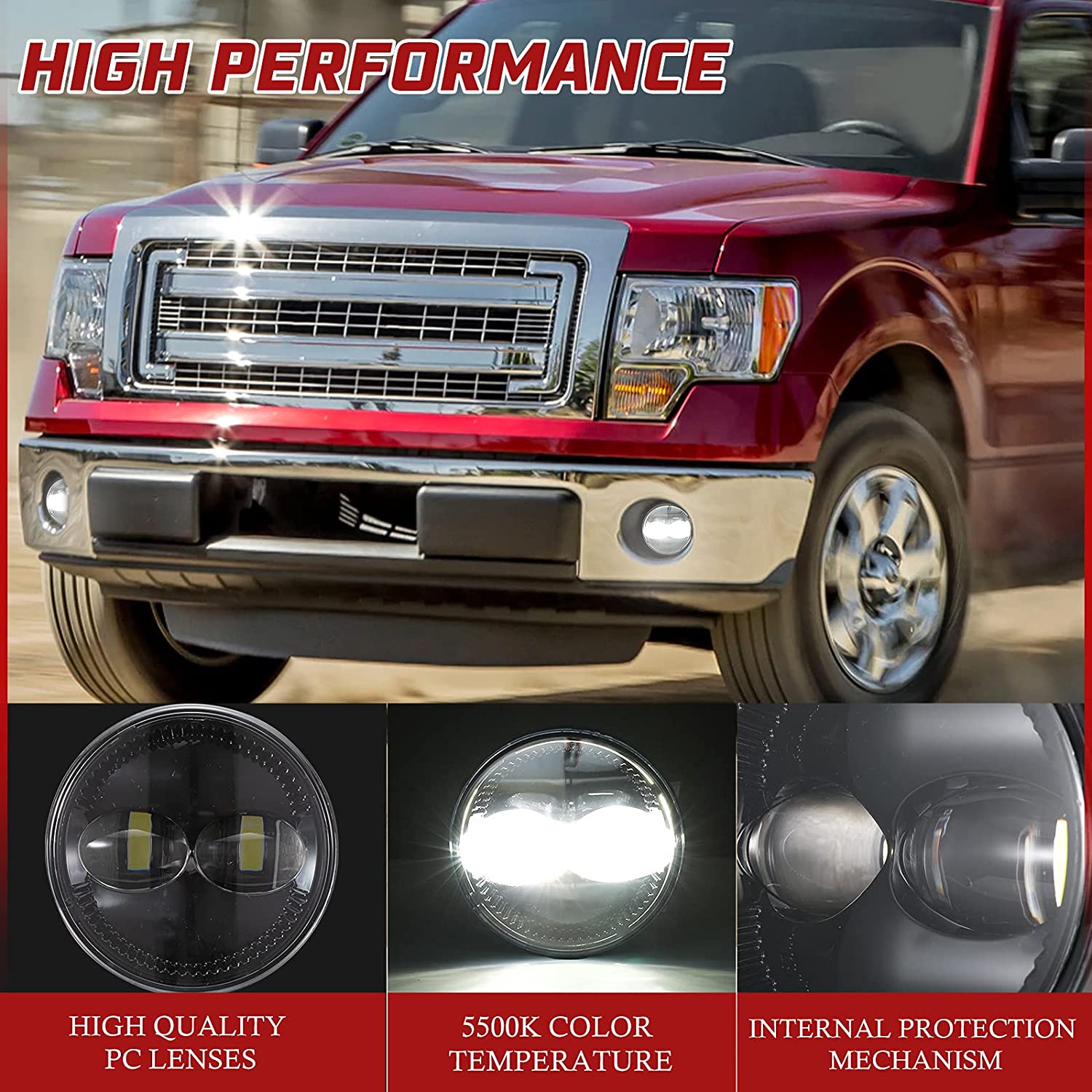 4,5 "Inch Ford LED Round Work Light F150 2009-2014