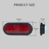 Luz traseira oval de LED vermelho de 6 ""