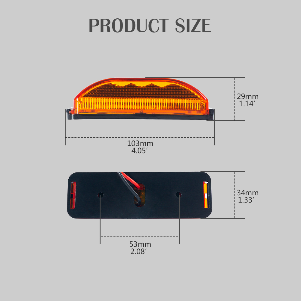 Luz indicadora lateral LED âmbar automotiva para carros